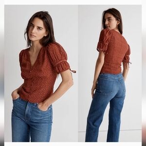 Madewell Floral Puff Sleeve Blouse